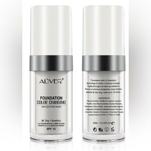 ⚫️ Aliver Color Changing Liquid Flawless Foundation All Skin Tones Full-Size